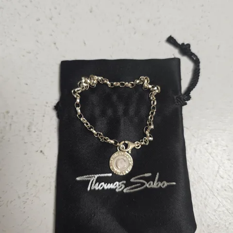 THOMAS SABO SILVER-TONE CHARM BRACELET WITH CIRCULAR PENDANT