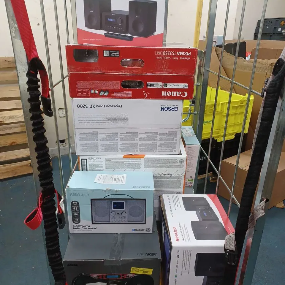 LOT OF APPROXIMATELY 11 ELECTRICAL ITEMS TO INCLUDE PRINTERS AND HI-FI SYSTEMS