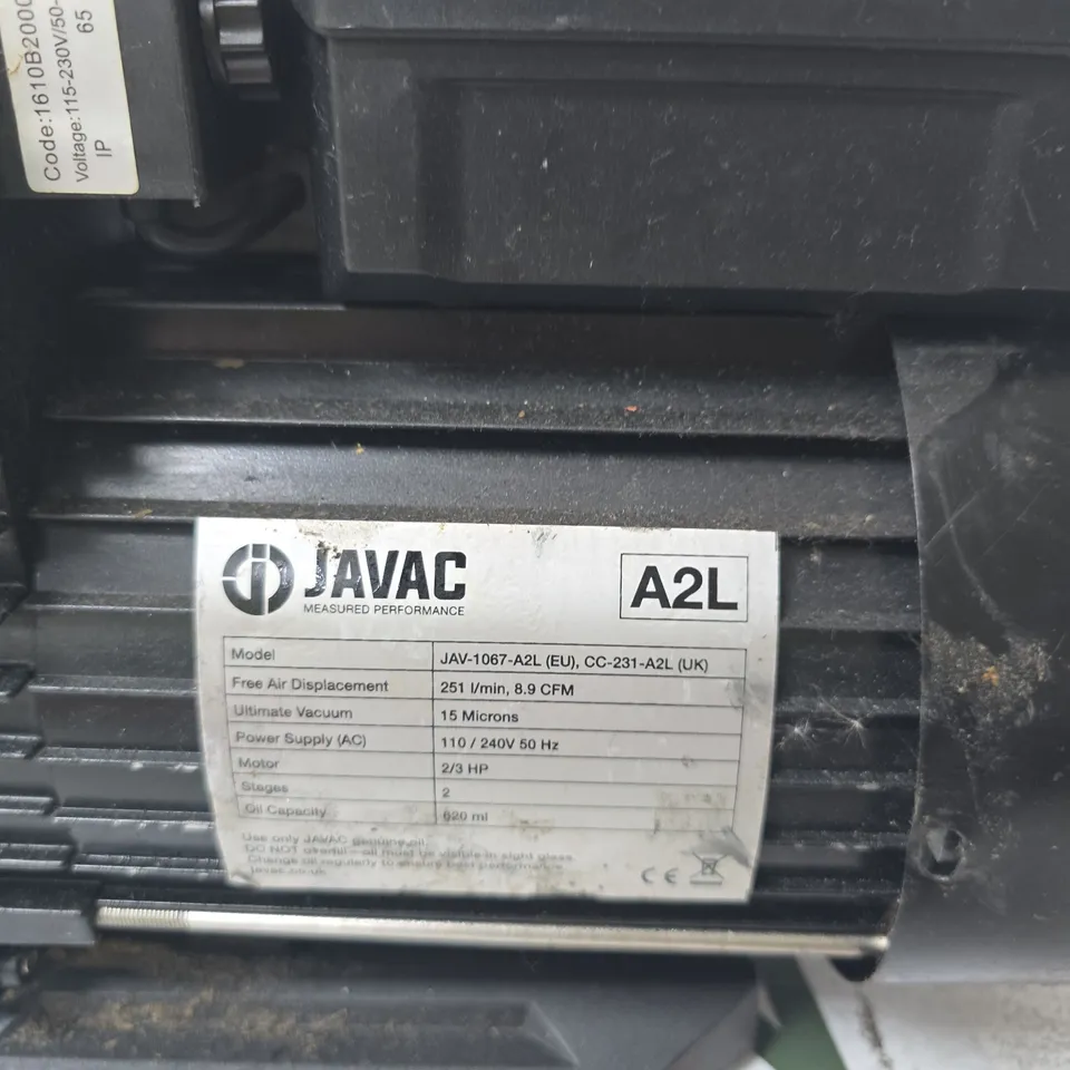 JAVAC VACUUM PUMP A2L (EU) / CC-231-A2L (UK) – 110–240V, 2/3 HP