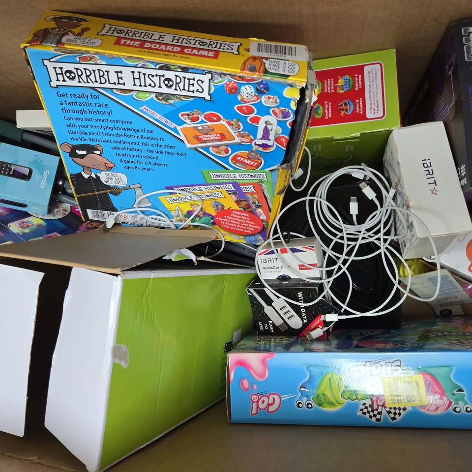 BOX OF APPROXIMATLEY 12 ASSORTED ITEMS TO INCLUDE - SLIME TIE DYE , TEAMSTEAL JOEY JCB ETC