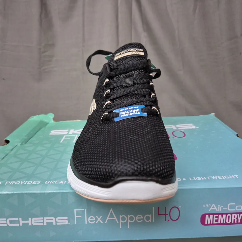 BOXED SKECHERS FLEX APPEAL 4.0 VEGAN LEOPARD PRINT TRAINERS - EUR 38