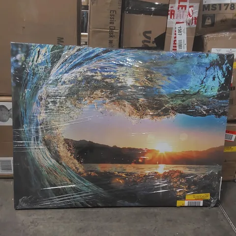 BIG WAVE SUNSET - WRAPPED CANVAS PHOTOGRAPH