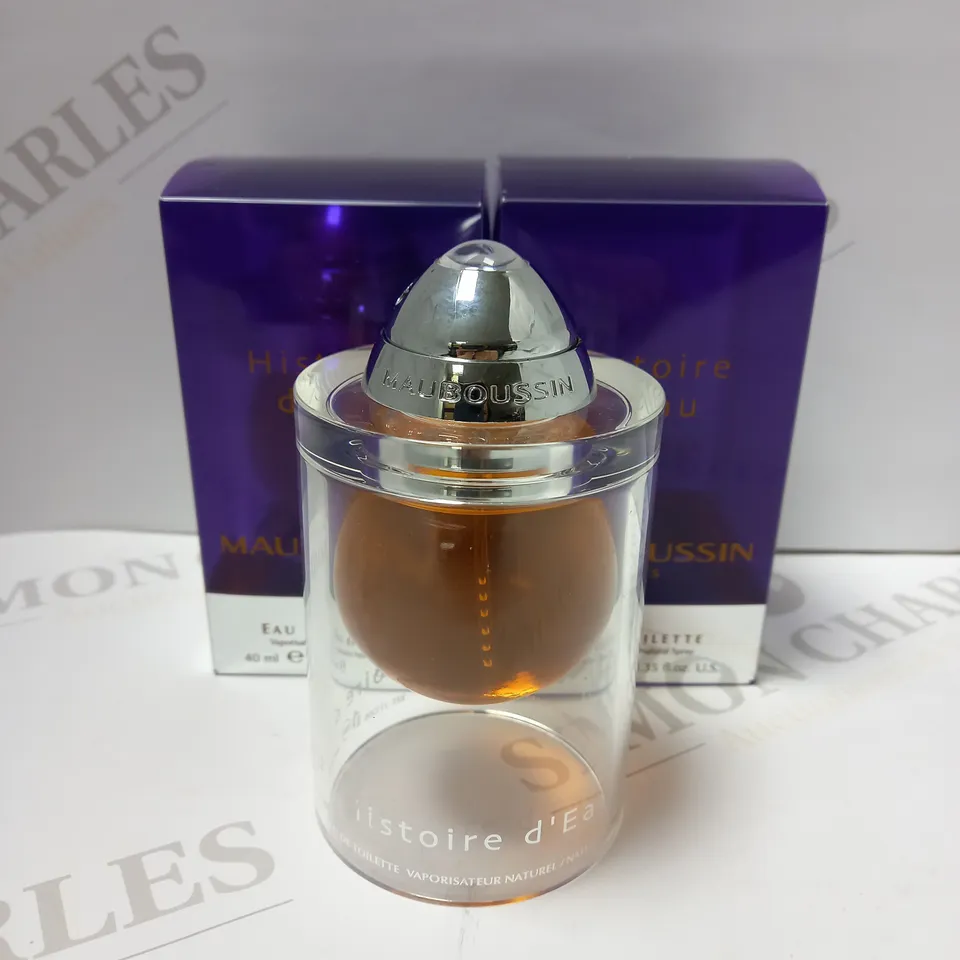 LOT OF 2 X 40ML MAUBOUSSIN HISTOIRE D' EAU EAU DE TOILETTE SPRAY