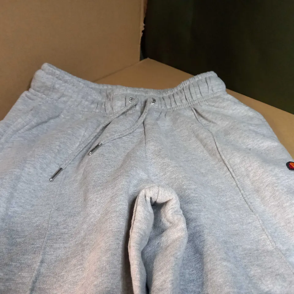 ELLESSE GREY MARL/LOGO CUFFED JOGGERS - SIZE 8