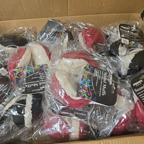 APPROXIMATELY 12 MAXIM AUDIO SOUND MUFFS IN BLACK/RED