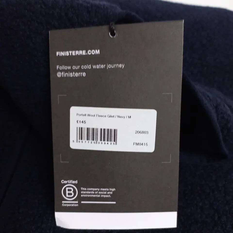 FINISTERRE PORTELL WOOL FLEECE GILET IN NAVY - M