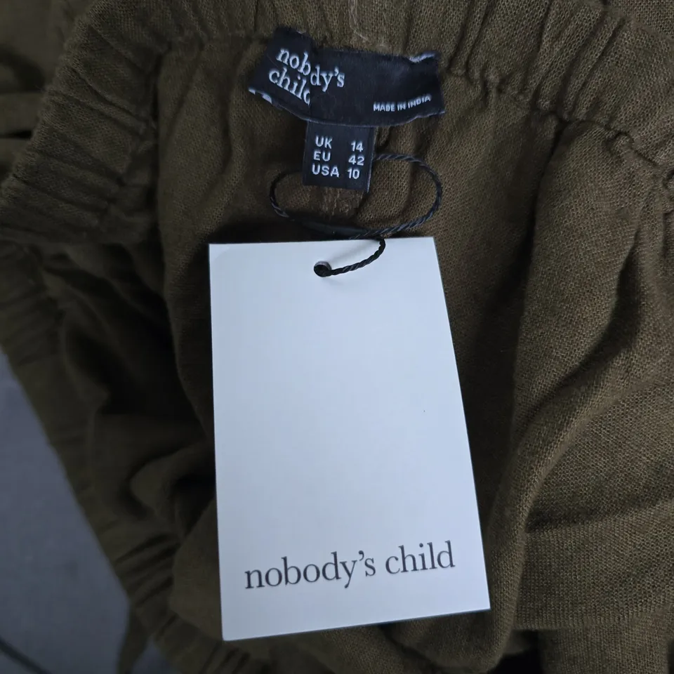 Nobody's Child Shona Trouser – Linen Green, UK 14 (EU 42, USA 10)