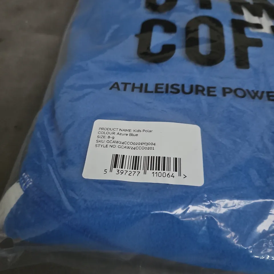 GYM COFFEE KIDS POLAR FLEECE TOP – AZURE BLUE, UK 8-9