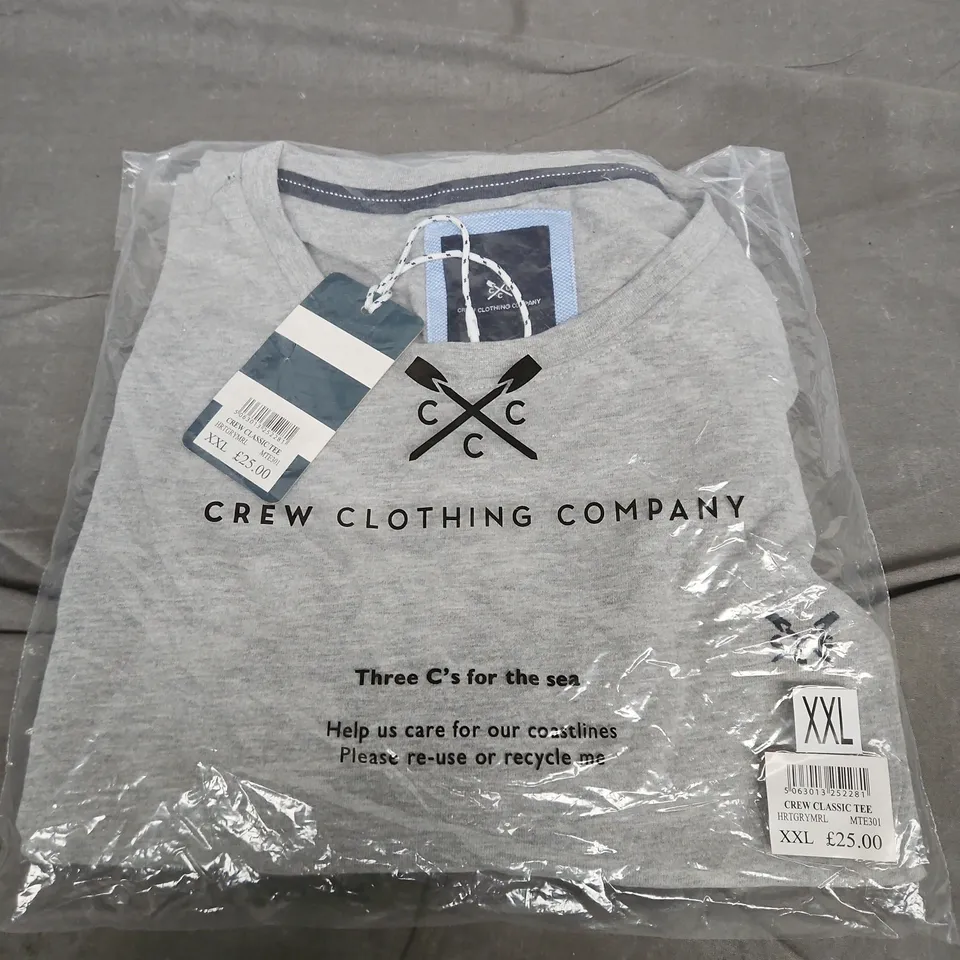 CREW CLOTHING COMPANY T-SHIRT - GREY, UK XXL