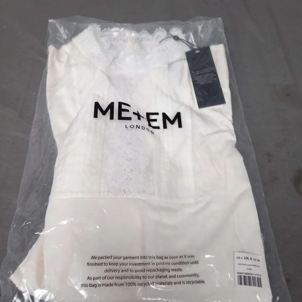 BAGGED ME+EM LACE INSERT LAYERING BLUSE CREAM SIZE 8