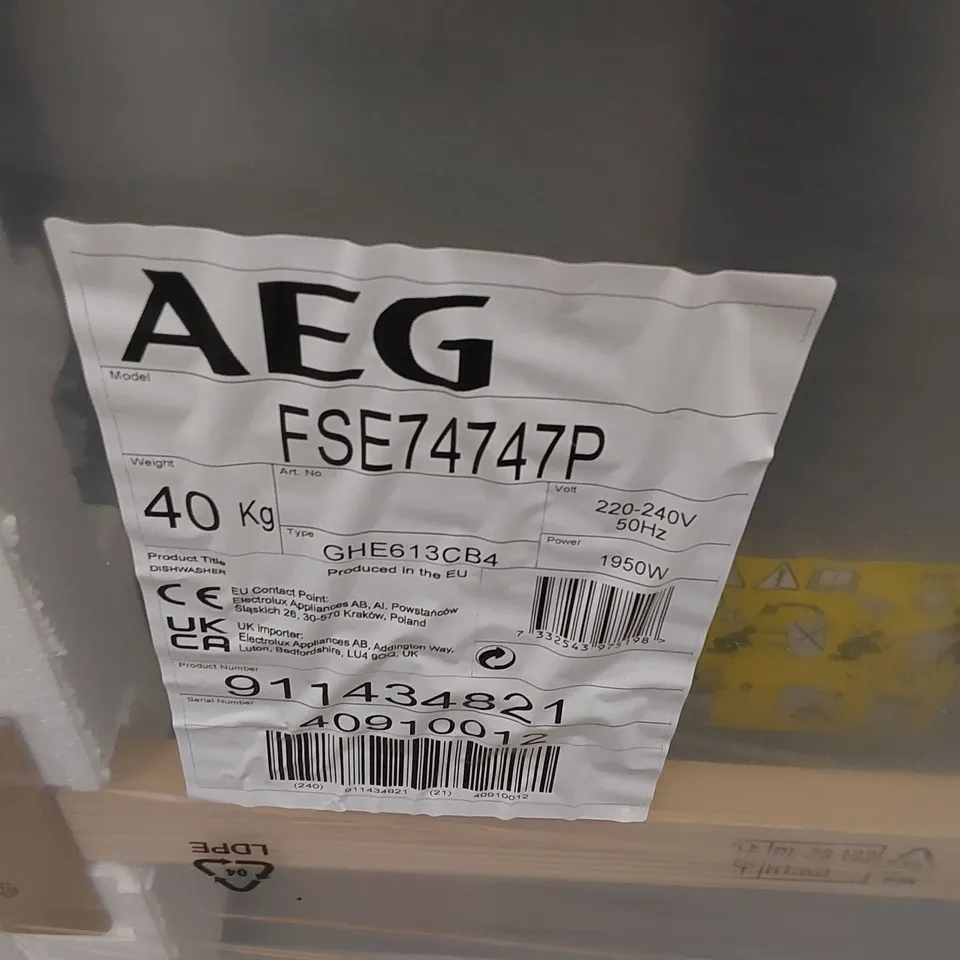 AEG FSE74747P BUILT IN DISHWASHER RRP £775