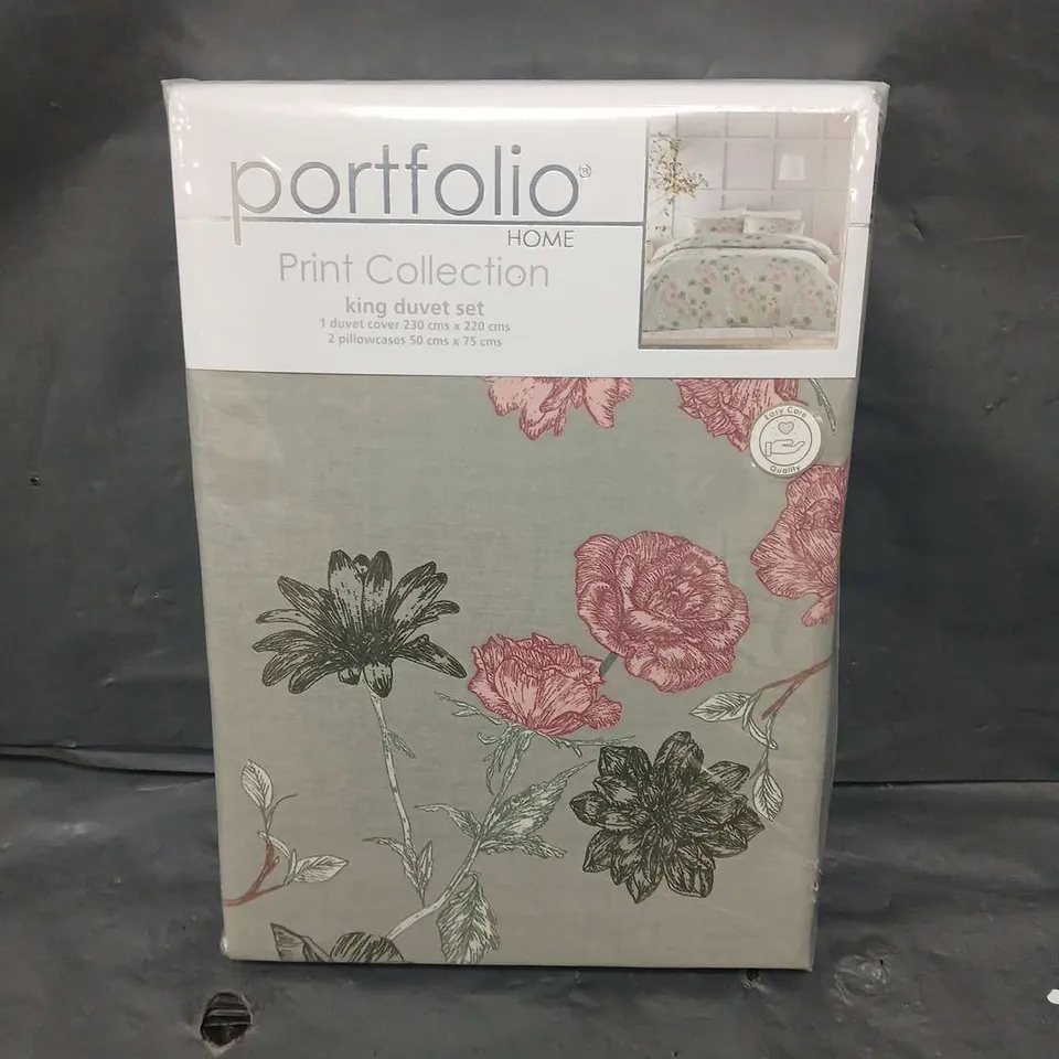 SEALED PORTFOLIO PRINT COLLECTION DUVET SET - FLOWER GARDEN - KING