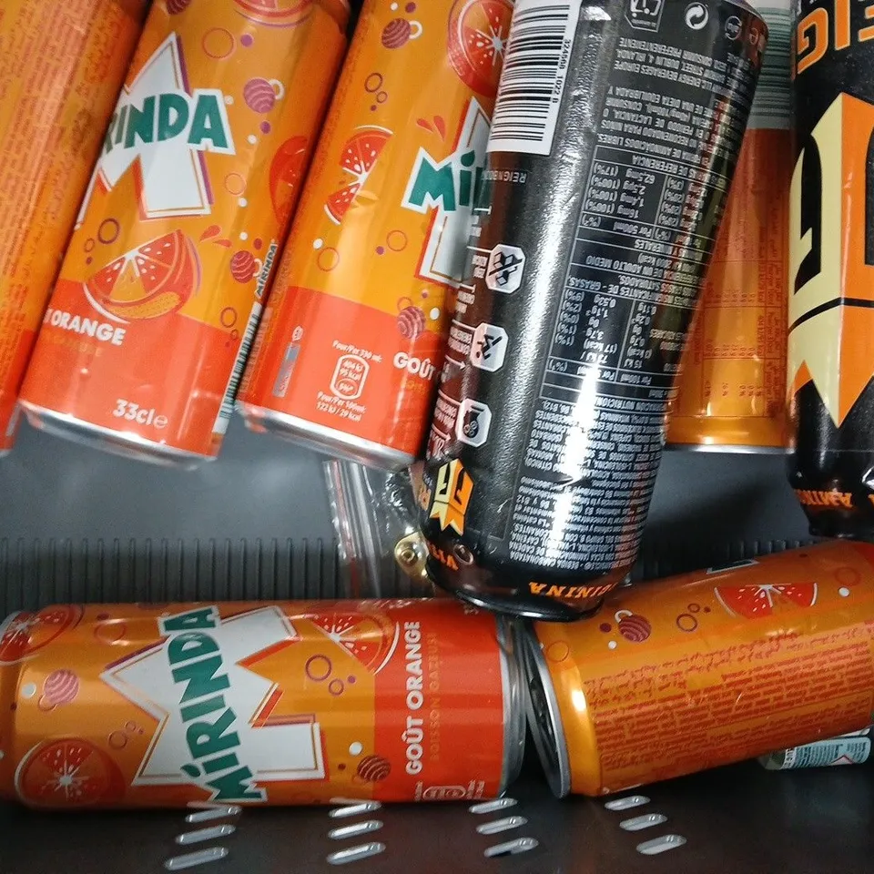 APPROXIMATELY 10 ASSORTED FOOD AND DRINK ITEMS TO INCLUDE PEPSI, REIGN, MIRINDA, ETC