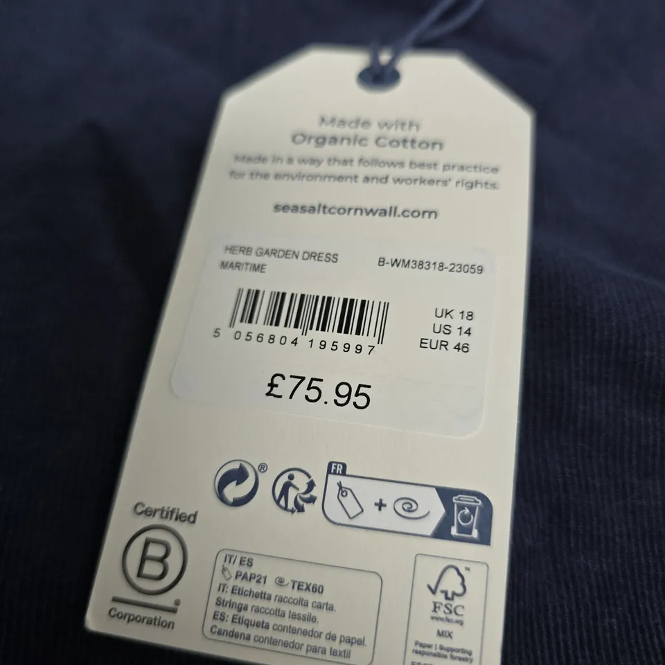SEASALT CORNWALL HERB GARDEN DRESS MARITIME – SIZE 18