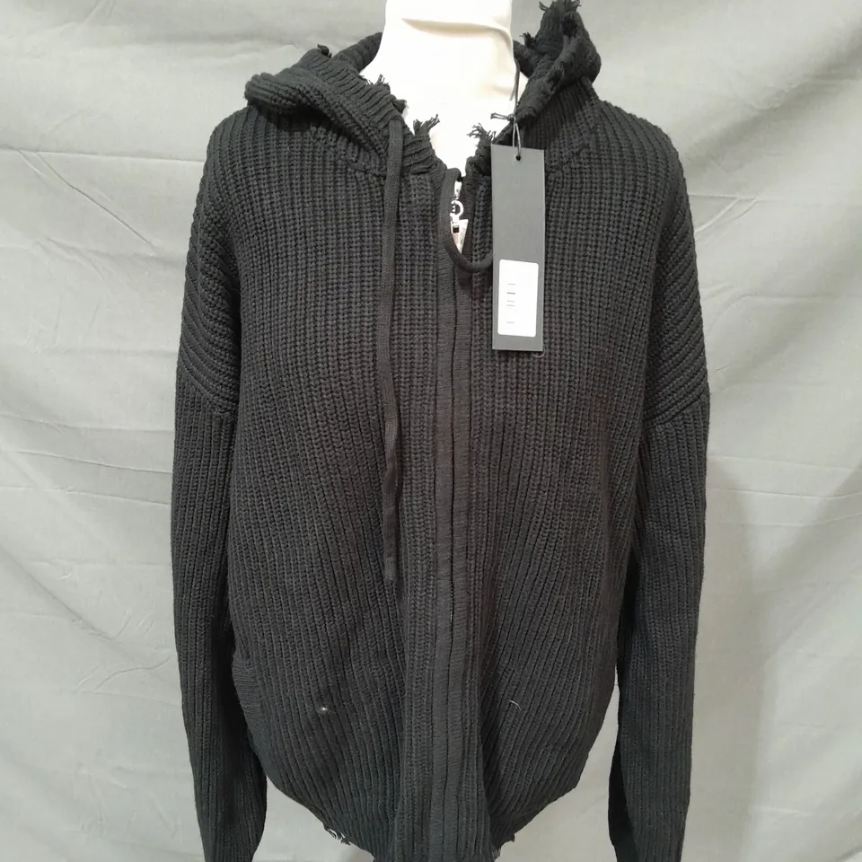 DISTURBIA SPINNER KNITTED ZIPPER HOODIE - LARGE