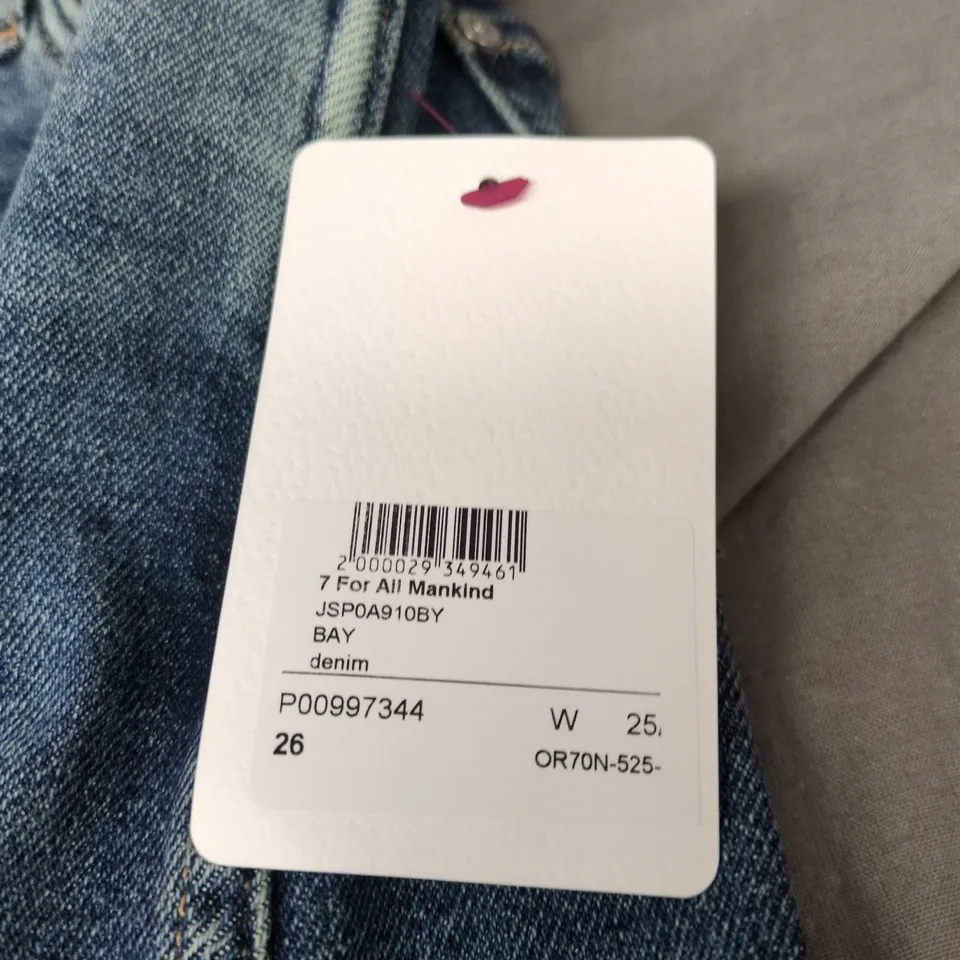 7 FOR ALL MANKIND JEANS – BAY DENIM, UK 26 (US 26)