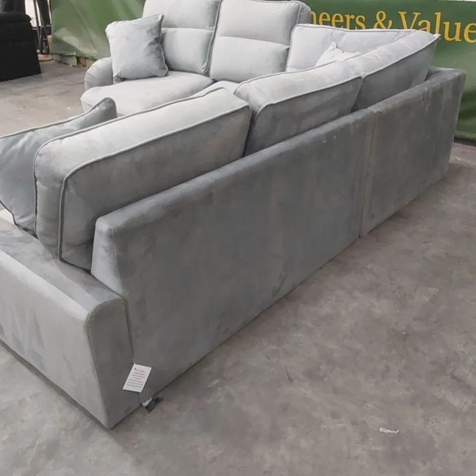 DESIGNER VELVET UPHOLSTERED CORNER SOFA 