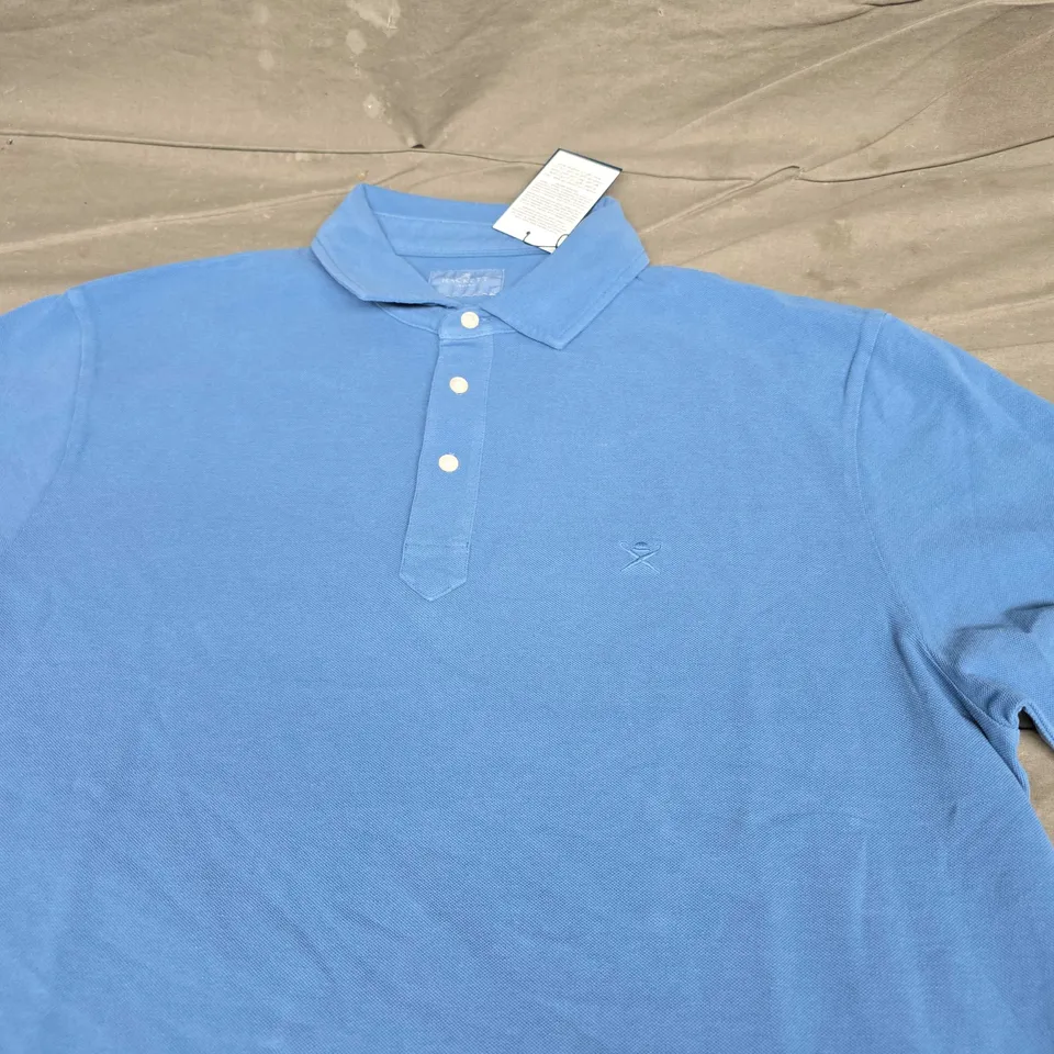 HACKETT SEA BLUE POLO SHIRT - SIZE LARGE