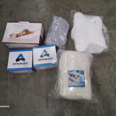 PALLET OF ASSORTED BEDROOM AND COMFORT BASED PRODUCTS TO INCLUDE; PILLOWS, SUPPORT SEAT CUSHIONS AND SIMILARLY RELATED GOODS