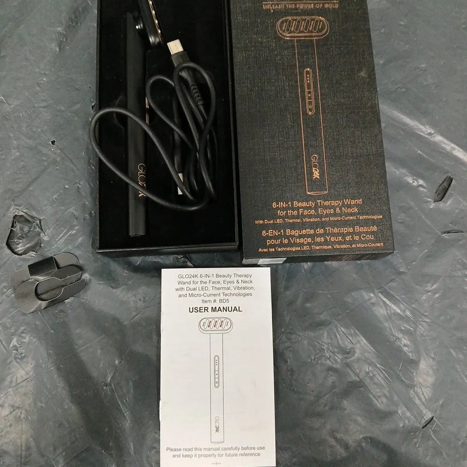 GLO24K 6 IN 1 THERAPY WAND FOR THE FACE, EYES AND NECK 
