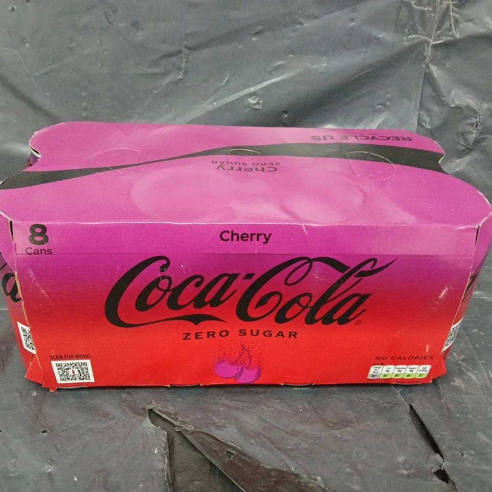 PACK OF 8 COCACOLA ZERO SUGAR CHERRY - COLLECTION ONLY 
