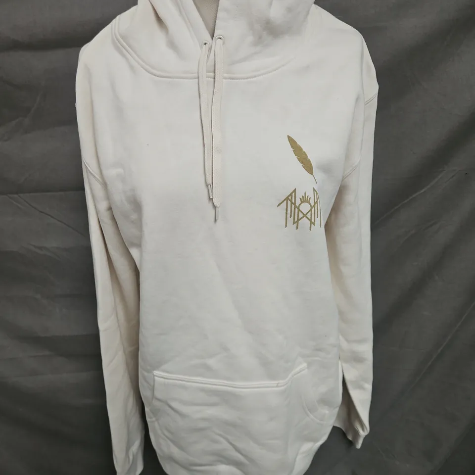 SLEEP TOKEN BACK PRINT HOODIE IN OFF WHITE SIZE XL