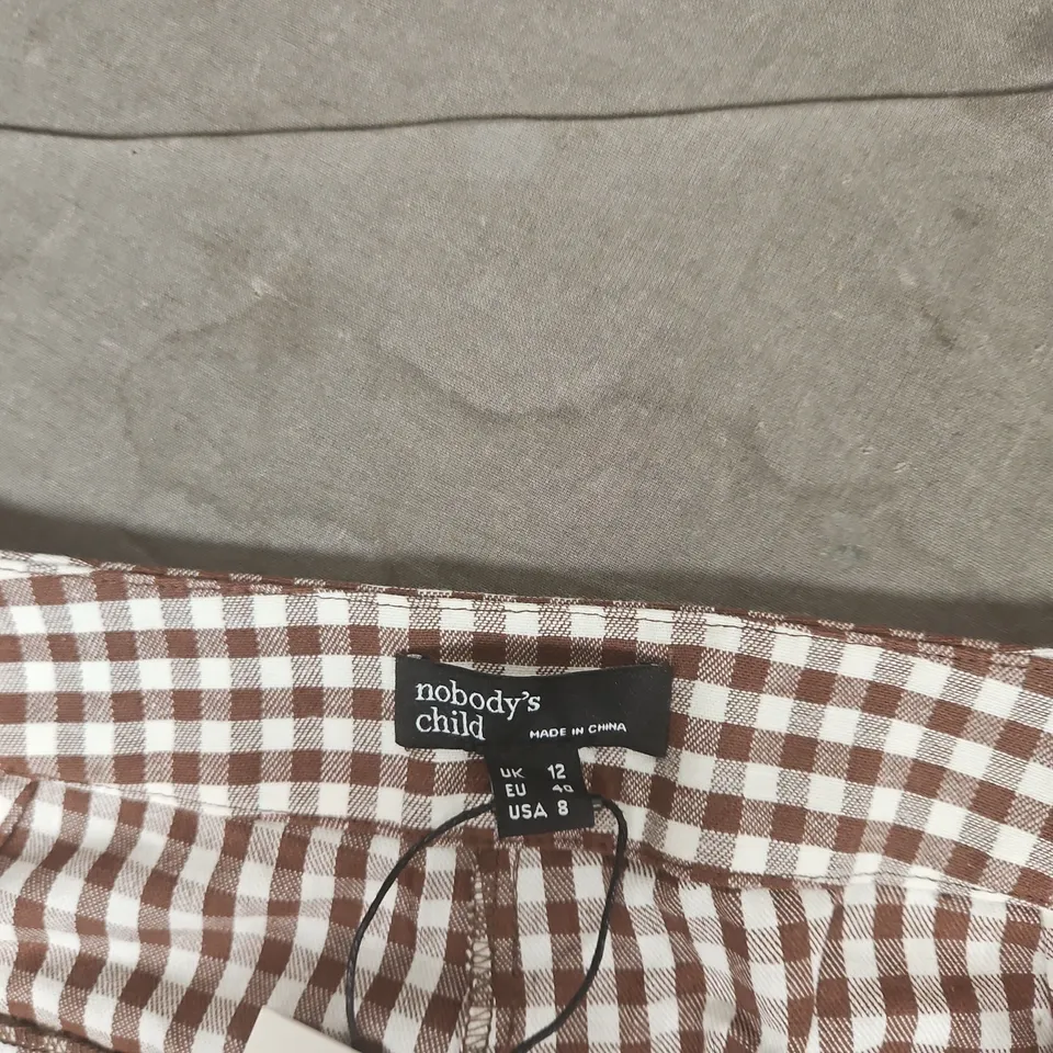 NOBODY'S CHILD GINGHAM TROUSERS – UK 12 (EU 40, USA 8)