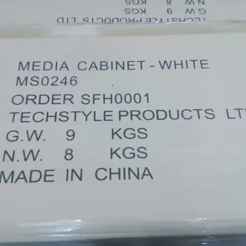 PALLET CONTAINING LARGE QUANTITY OF MEDIA CABINETS -WHITE-