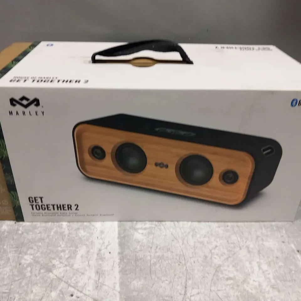 BOXED HOUSE OF MARLEY GET TOGETHER 2 PORTABLE BLUETOOTH AUDIO SYSTEM