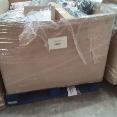 PALLET OF SWIMWEAR,ELECTRONICS,CLOTHING AND HOME DECOR PRODUCTS AND ITEMS TO INCLUDE;SHIRT,SHOES,CABLE MANAGEMENT TRAY