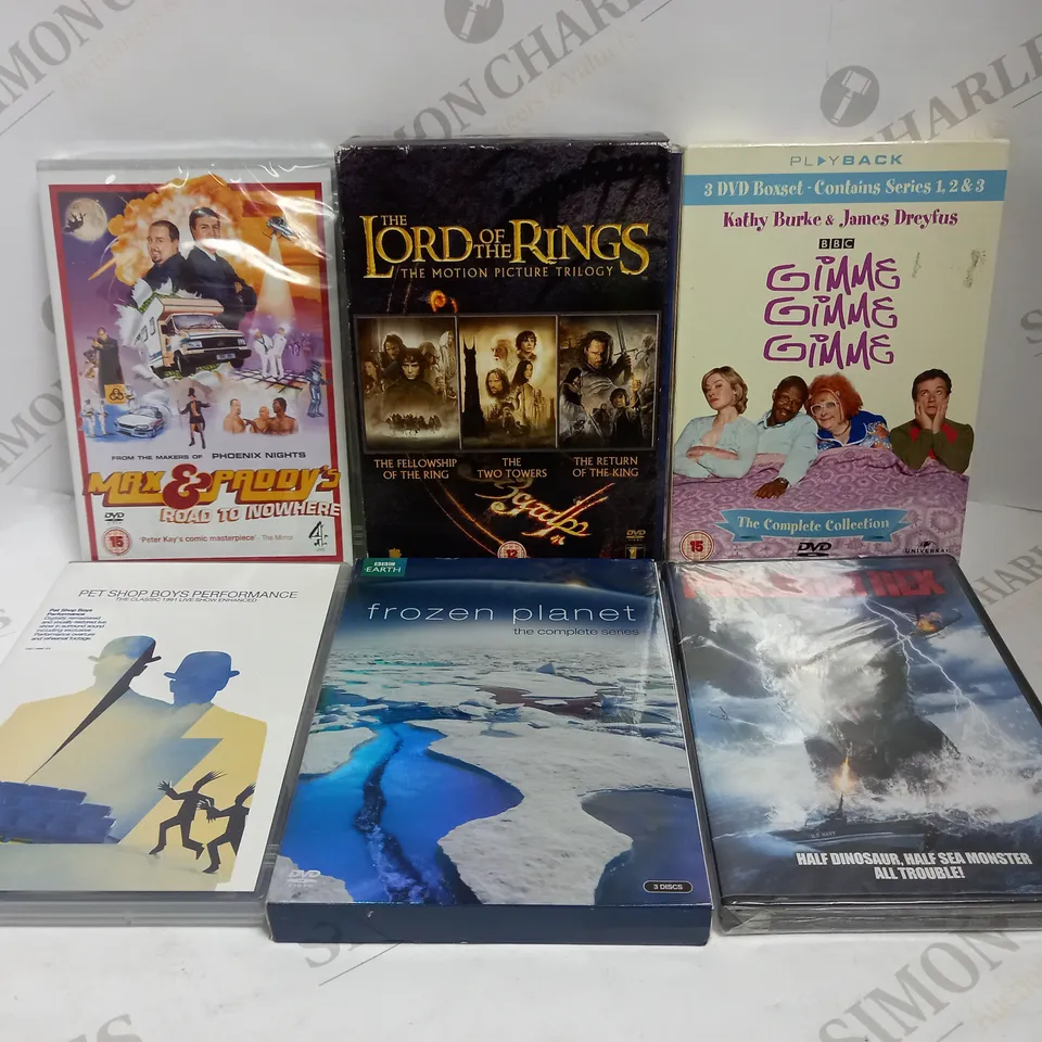 LOT OF 24 ASSORTED DVDS, TO INCLUDE GIMME GIMME GIMME, LORD OF THE RINGS, PET SHOP BOYS, ETC