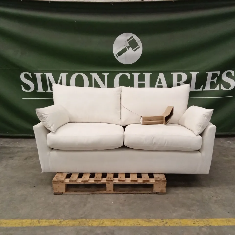 LANGDON 3 SEATER SOFA, CREAM HOUSE PLUSH FABRIC