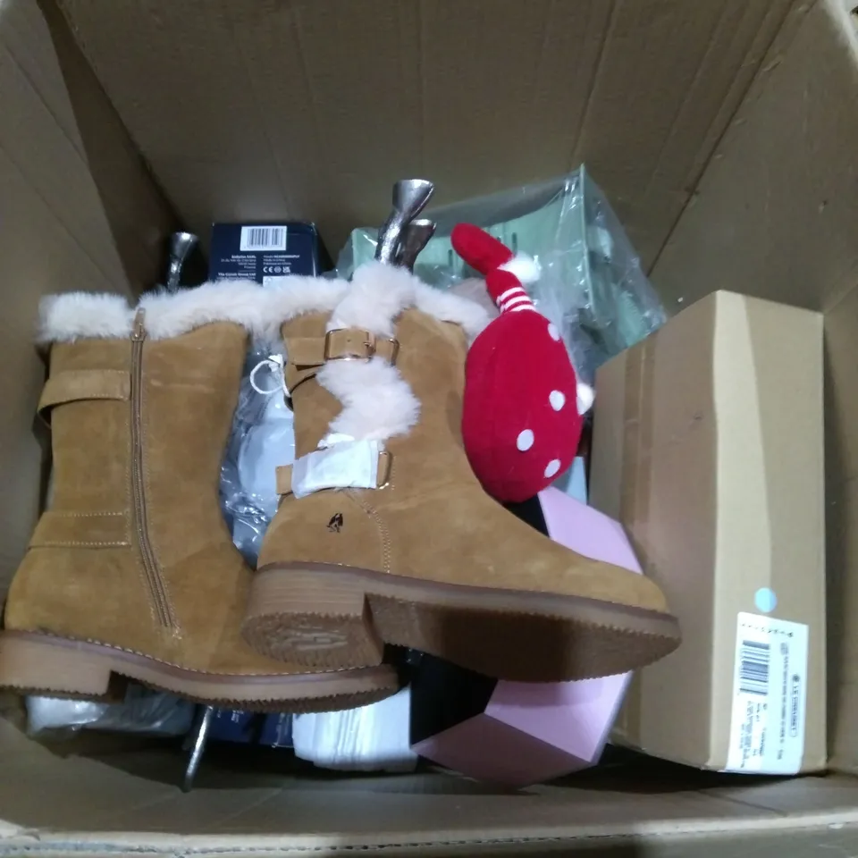 ASSORTED PRODUCTS TO IBCLUDE; HUSH PUPPIES, CHRISTMAS DECORATIONS ABD BABYLISS ACCESSORIES