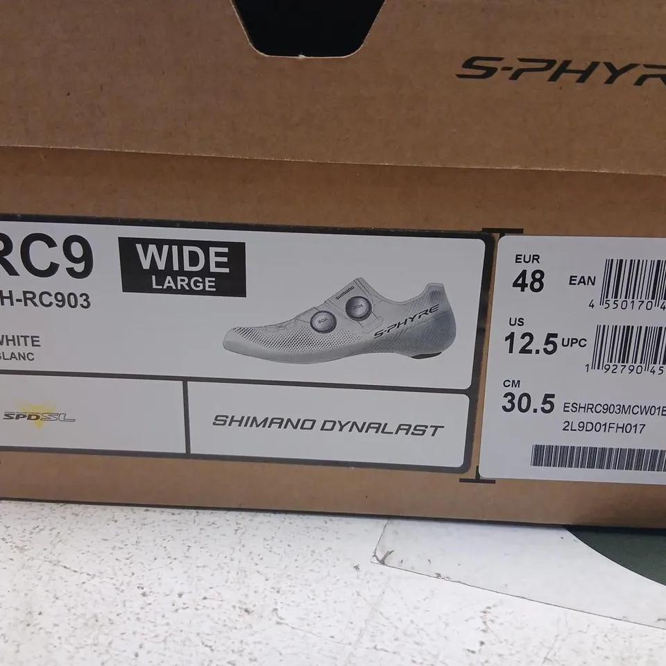 SHIMANO S-PHYRE RC9 WIDE CYCLING SHOES, WHITE (SH-RC903) – PAIR