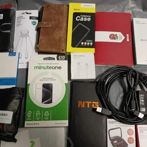 LOT OF ASSORTED MOBILE PHONE ACCESSORIES TO INCLUDE CASES, SCREEN PROTECTORS AND CHARGERS