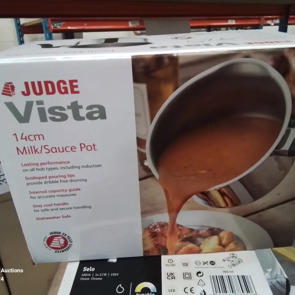 BOXED JUDGE VISTA 14CM STAINLESS STEEL MILK/SAUCE POT 1.4L