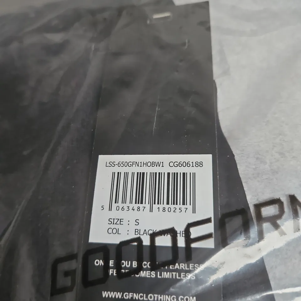 GOOD FOR NOTHING HOODY - BLACK WASHED - SIZE S 