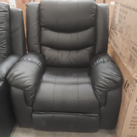 QUALITY DESIGNER FAUX LEATHER UPHOLSTERED ELECTRIC RECLINER ARMCHAIR