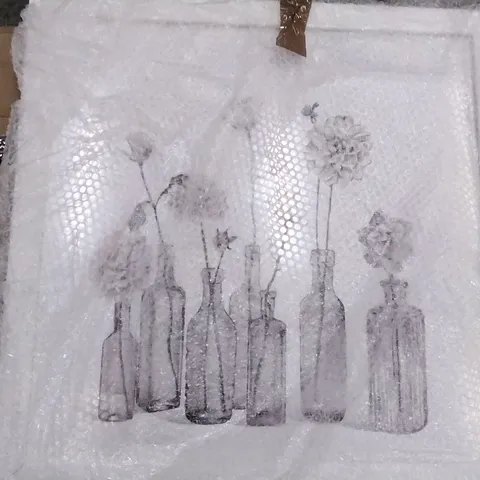 BOXED CARNATIONS ON GREY BOTTLES DIPTYCH A - 61Γ61