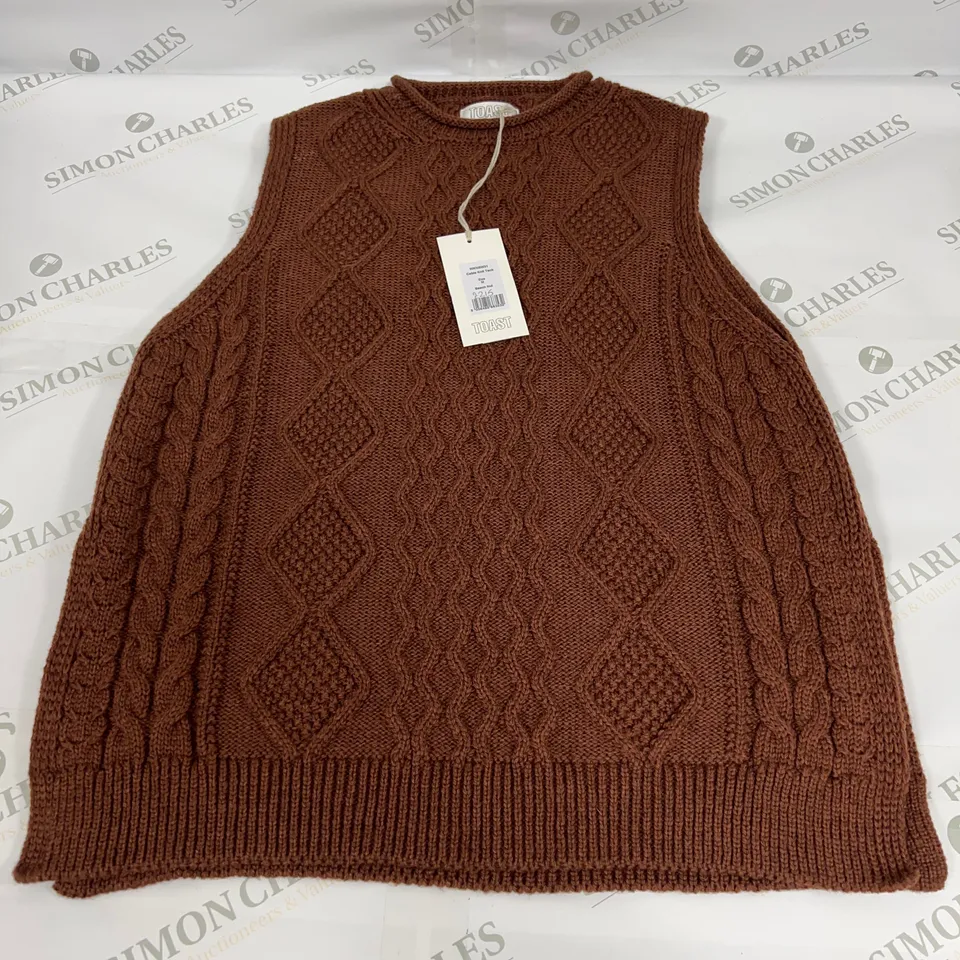 TOAST CABLE KNIT TANK SWEATER IN BEECH NUT SIZE MEDIUM