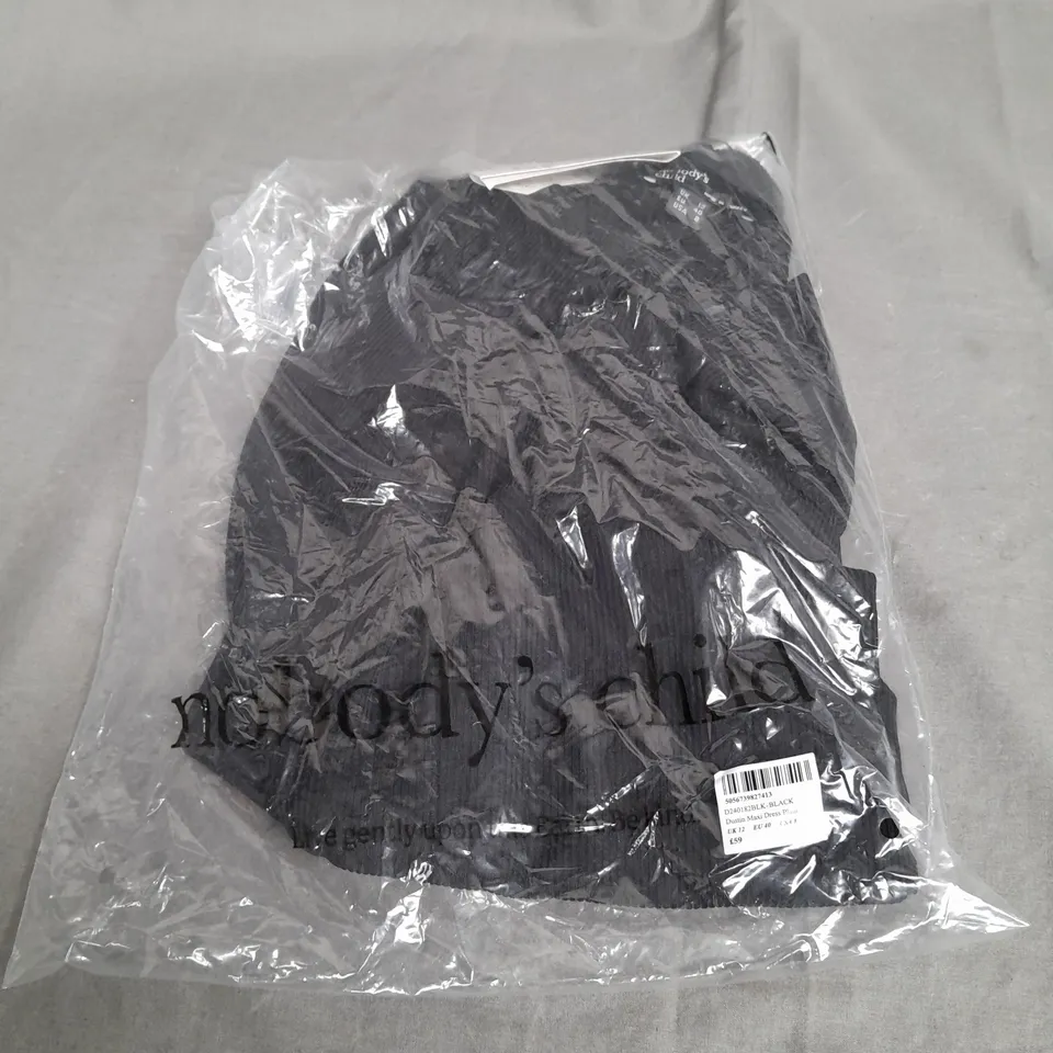 SEALED NOBODYS CHILD DUSTIN MAXI DRESS PLAIN BLACK - UK 12