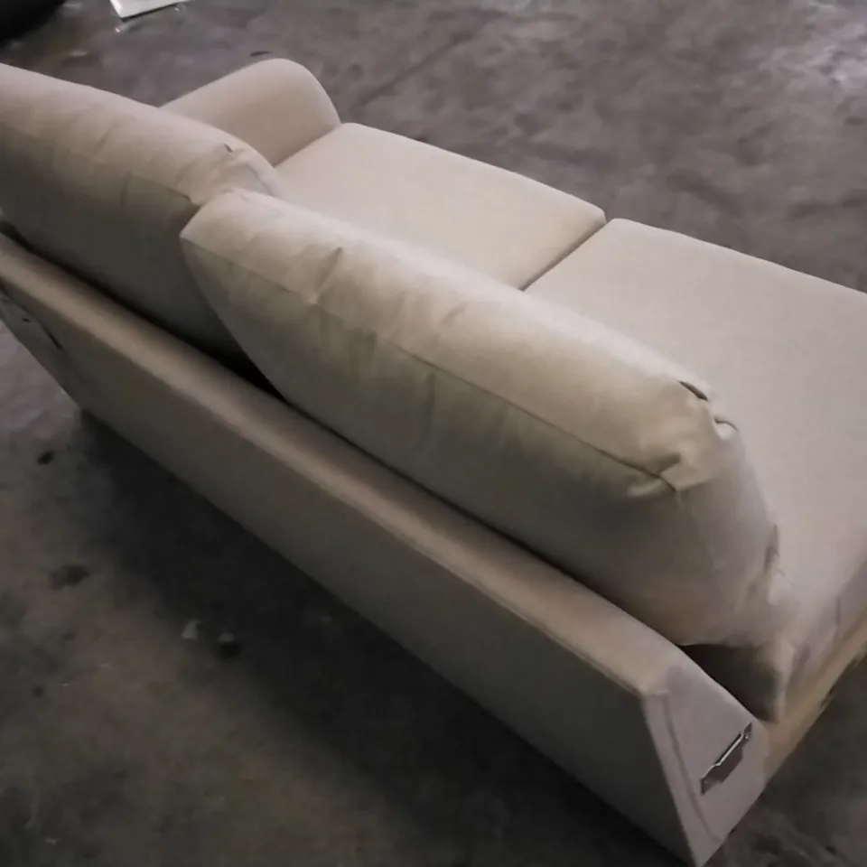 QUALITY BRITISH DESIGNER CREAM FABRIC CORNER GROUP SOFA SECTION 