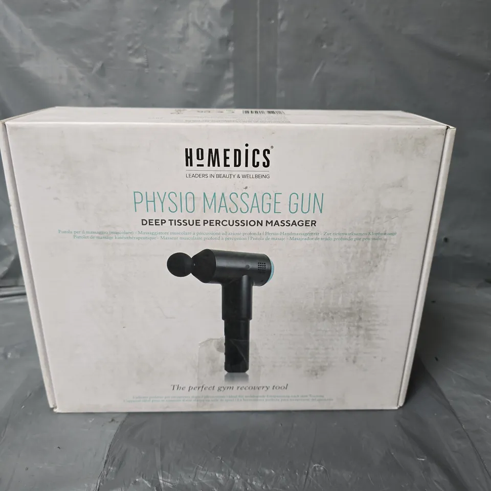 BOXED HOMEDICS PHYSIO MASSAGE GUN DEEP TISSUE MASSAGER