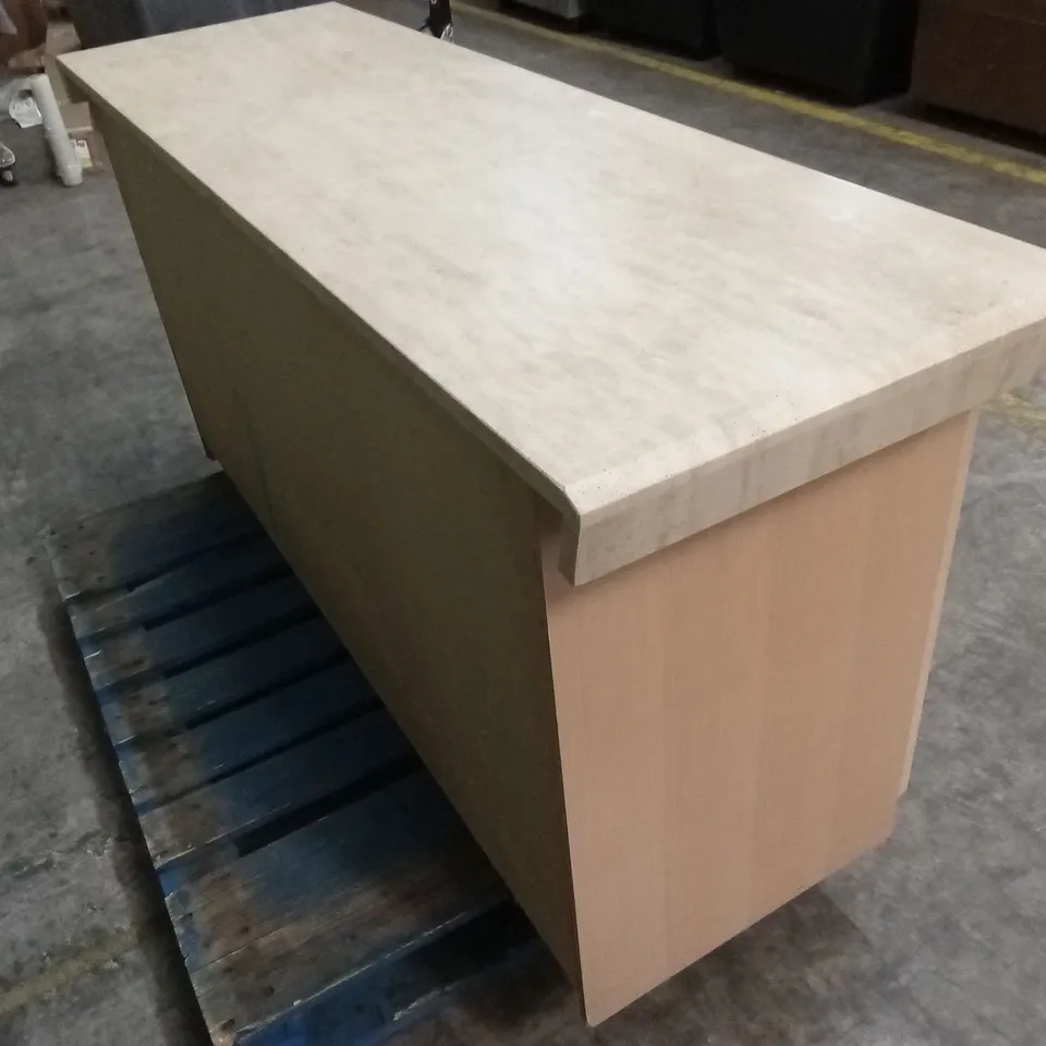 DESIGNER 2-DOOR 4-DRAWER SIDEBOARD WITH STONE EFFECT TOP
