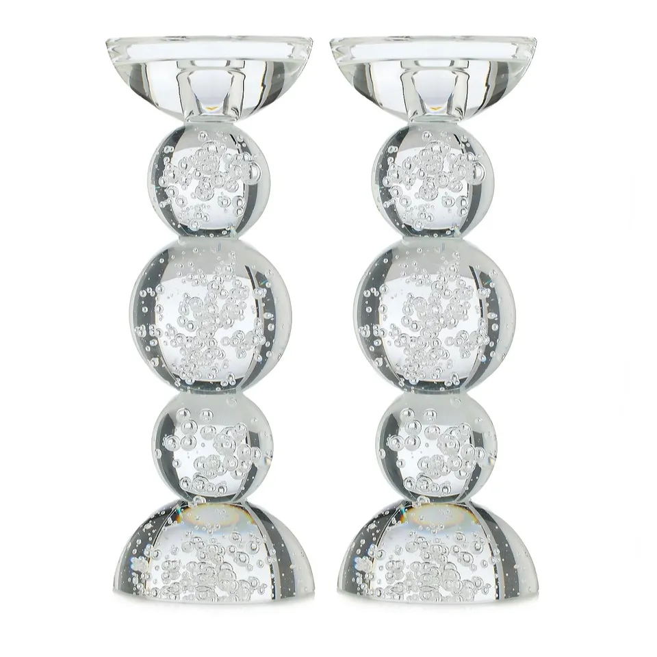 OUTLET JULIEN MACDONALD SET OF 2 CRYSTAL BEADED CANDLE HOLDERS 