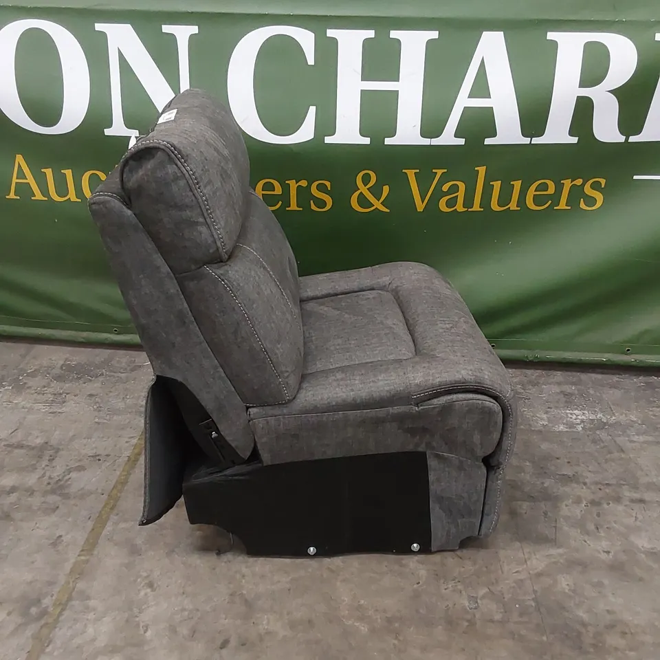 DESIGNER GREY FABRIC UPHOLSTERED CENTRE SOFA PIECE 