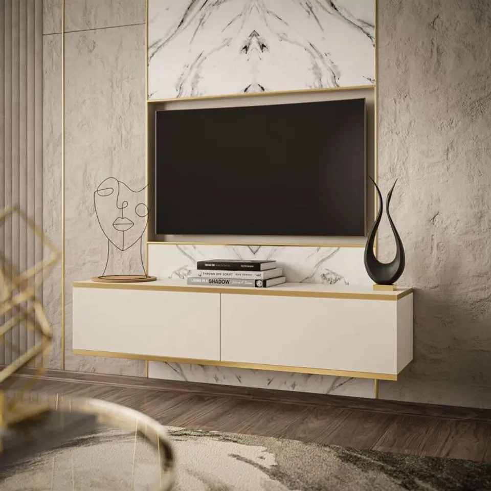 BOXED AMBER-LEA TV STAND FOR TVS UP TO 65" (1 BOX)