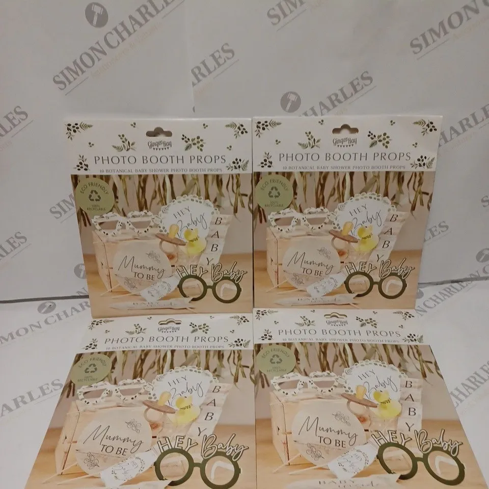 BOX OF 4 GINGER RAY BABY SHOWER PHOTO BOOTH PROPS 