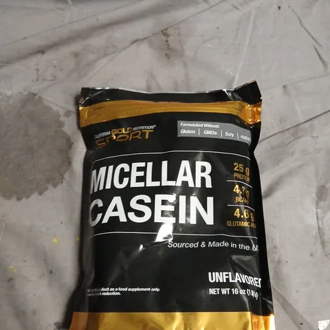 GOLD NUTRITION MICELLAR CASEIN – UNFLAVOURED, 16 OZ (1 LB)