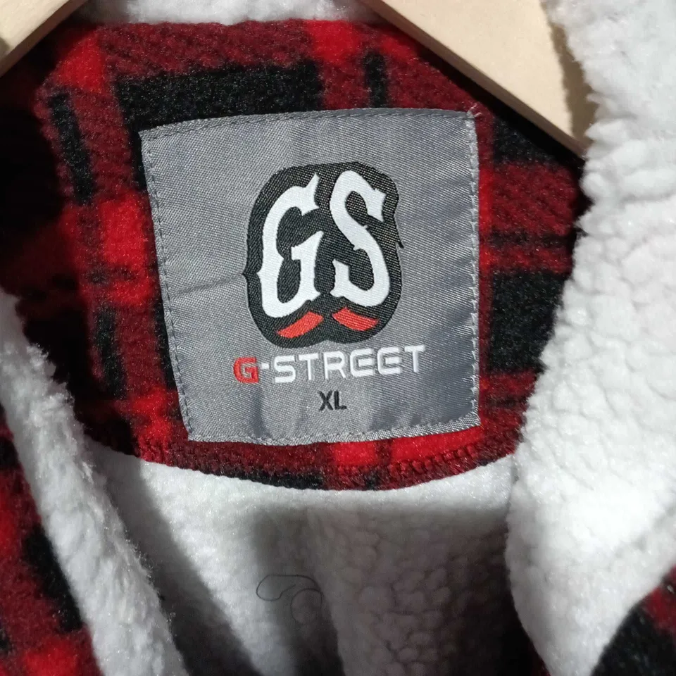 G STREET PLAID FLEECE JACKET – XL